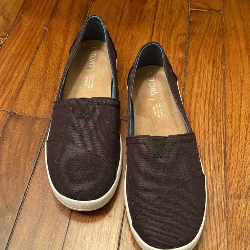 Toms Black Canvas Loafers